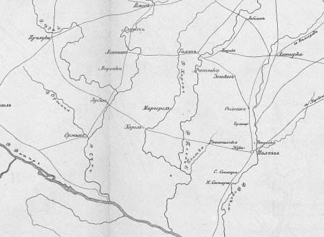 План местности возле Полтавы.