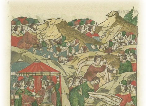 Великий князь Дмитрий Иванович стоит за Доном 8 дней, пока тела убитых христиан разбирают от тел татар. 