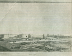 Крепость Брест-Литовск в 1840 году. Картина академика живописи М. Залесского. Масло.
