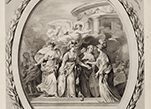 Аллегорическая медная гравюра мир вернулся в Европу в 1763 году