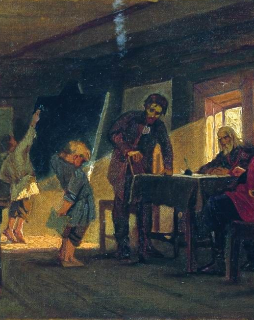Нестеров М. Экзамен в сельской школе. 1884 (фрагмент)