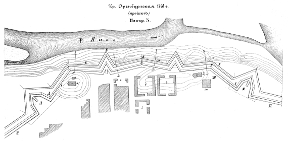 Способы укрепления. Изобр.3. Крепость Оренбургская 1761 год (проект)