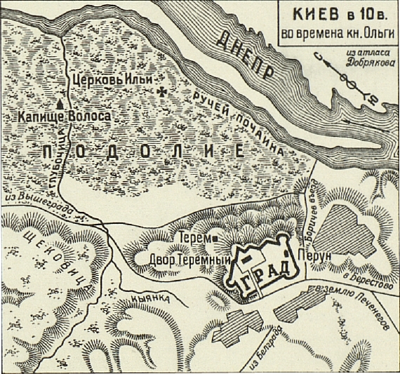 Киев в 10 веке во времена княгини Ольги