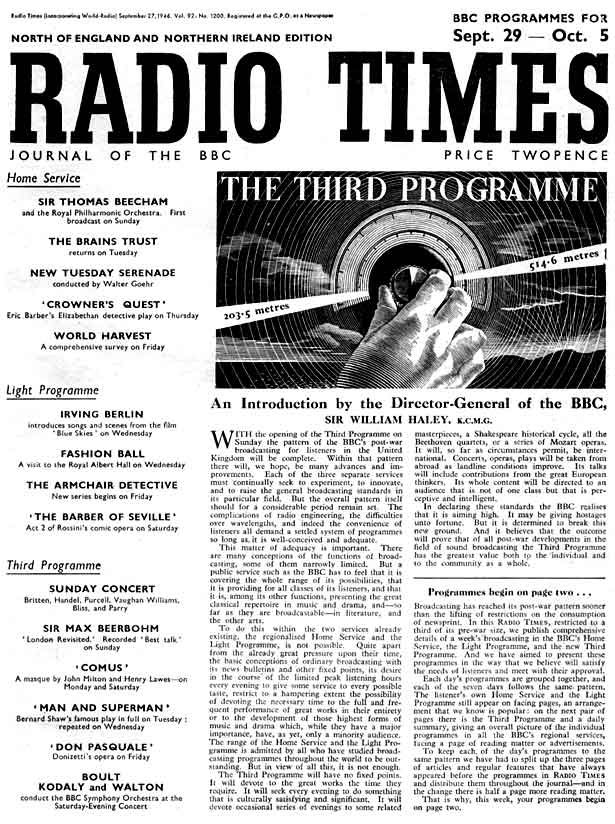 Radio Times for 29 September 1946