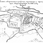 Полевые и временные укрепления. Изобр.1. План оборонительных работ, проектированных и произведенных при Мариенвердере в 1758 году
