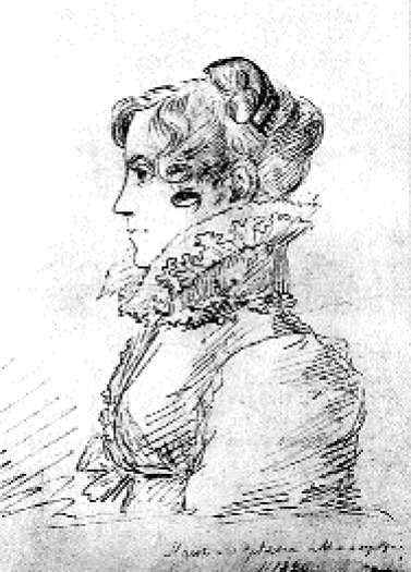 Мария Андреевна Мойер. Рис. В. А. Жуковского. 1820