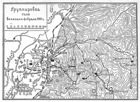 Мукден. Группировка сил в начале февраля 1905 года