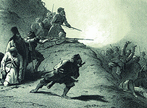 Защита священника Цискарова с 14 тушинами против ста кистин 3-го августа 1853 года