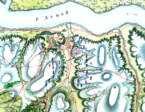 План сражения при Рассовате 5 сентября 1809 года.