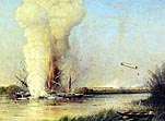 Взрыв турецкого броненосца «Лютфи-Джелиль» на Дунае 29 апреля 1877 года.