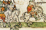 Победа коалиции русских князей над половцами на реке Салне в 1111 г. (символическое изображение)