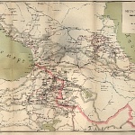 Карта операционных путей Кавказско-Малоазиатского театра в войну 1877-1878 гг со схемой горных цепей.